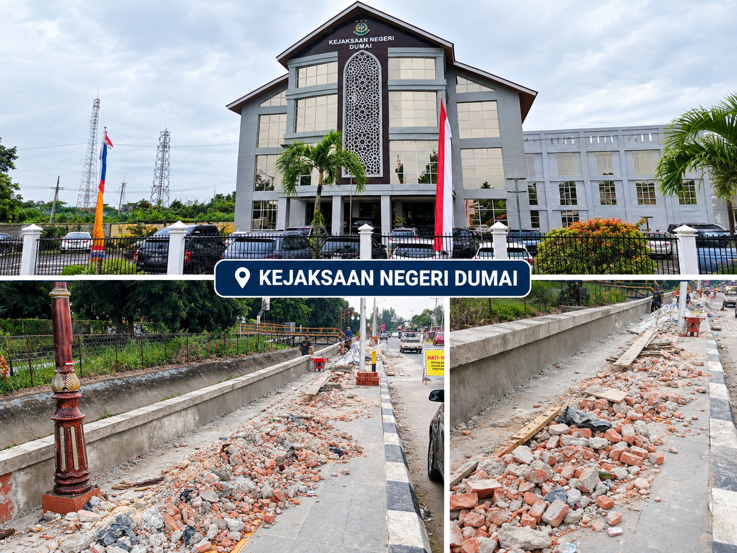 Pedestrian Janur Kuning Rp9,3 Miliar Rusak, Kejari Dumai Belum Terima Laporan