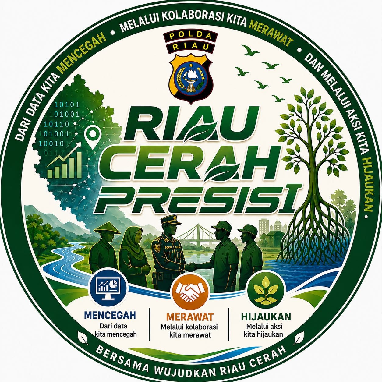 Mencegah, Merawat, Menghijaukan: Tiga Pilar Gerakan Riau CERAH Presisi
