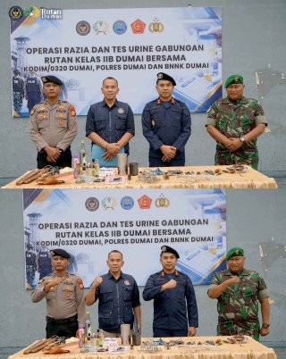 Rutan Dumai Libatkan BNN, Kodim dan Polres dalam Razia Gabungan